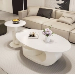 Cream living room coffee table, rock board tea table, new shaped tea table, small apartment, simple rock board tea table, table