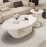 Cream living room coffee table, rock board tea table, new shaped tea table, small apartment, simple rock board tea table, table