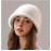Female winter big head circumference real rabbit fur plush hat autumn winter basin hat covers face and highlights face small bucket fisherman hat