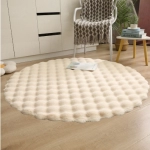 Cream style circular plush carpet, bubble velvet, rabbit fur, living room sofa, dressing room, floor mat, makeup chair, floor mat