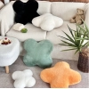Cream style pillow with cute rabbit hair and clover heart, sofa cushion, living room bay window decoration, headboard cushion