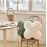 Cream style pillow with cute rabbit hair and clover heart, sofa cushion, living room bay window decoration, headboard cushion