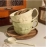 Elegant and high-value ceramic instant noodle bowl and cup, creative home use large capacity oat breakfast cup, ins cream style minimalist