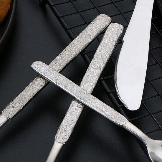 Steak knife and fork western tableware set 304 stainless steel household full set of knife fork and spoon European